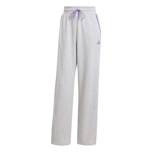 Light Grey Heather - Front - Adidas Womens-Ladies Essentials French Terry Joggers