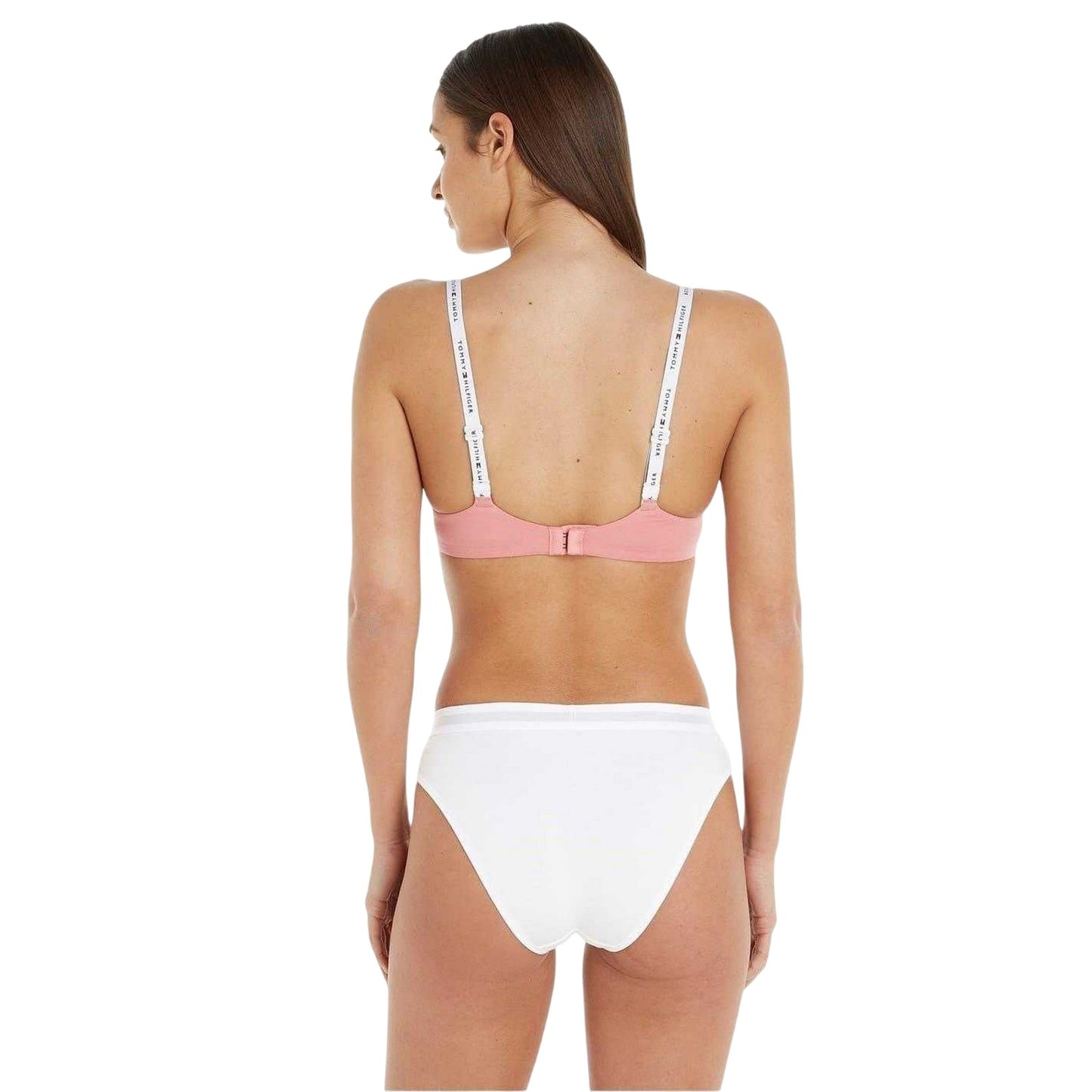 White - Pack Shot - Tommy Hilfiger Womens-Ladies Full Logo Organic Cotton Briefs