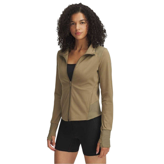 Brown - Front - Under Armour Womens-Ladies Meridian Athletic Long-Sleeved Workout Jacket