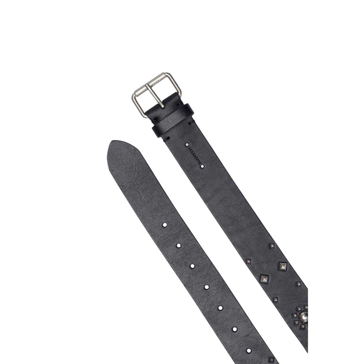 Black - Side - AllSaints Studded Leather Belt