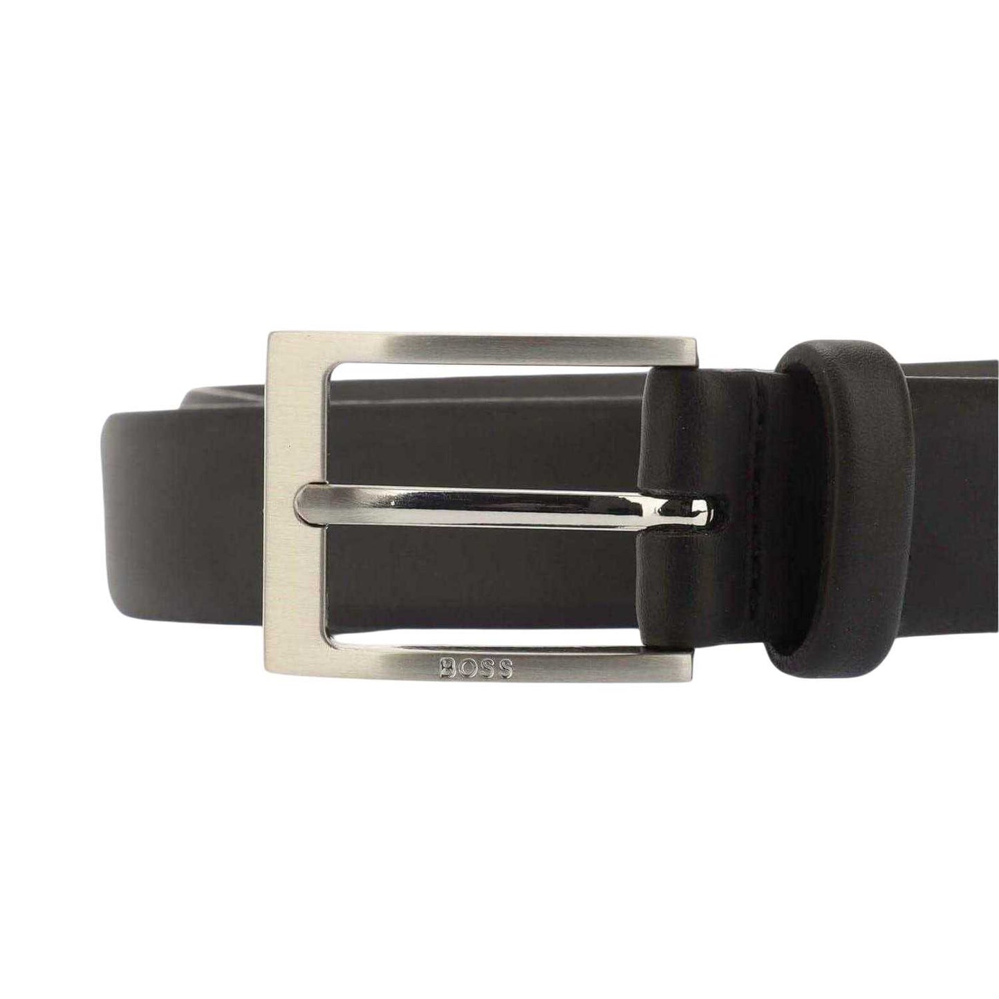 Black - Side - Boss Mens Brondon Leather Belt