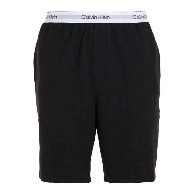Black - Front - Calvin Klein Mens Plain Lounge Shorts