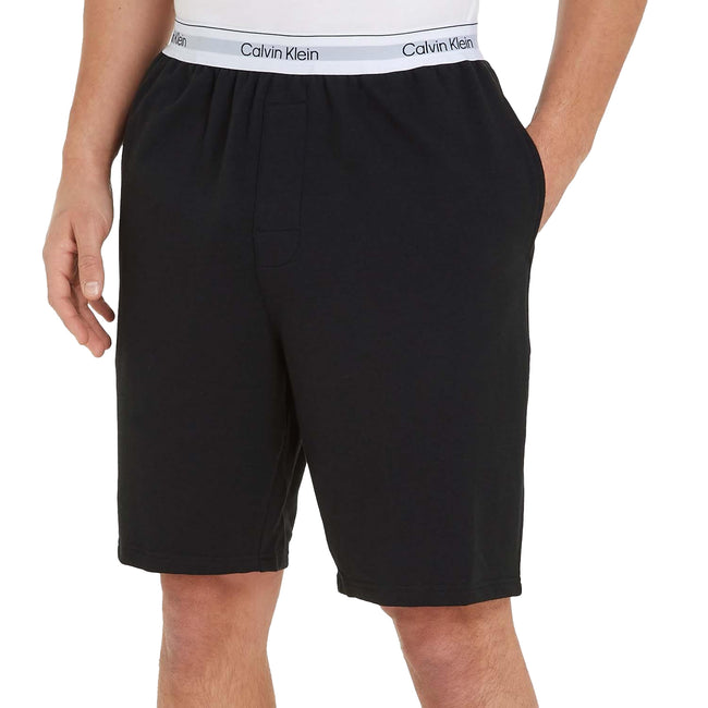 Black - Side - Calvin Klein Mens Plain Lounge Shorts