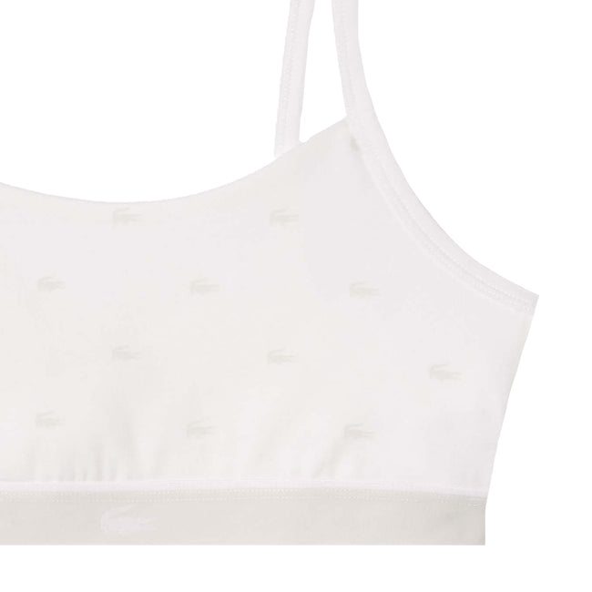 White - Back - Lacoste Womens-Ladies Cotton Stretch Bralette
