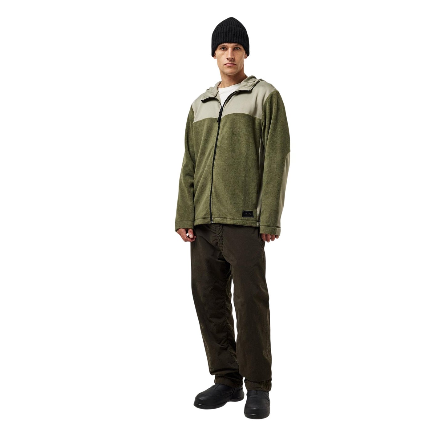 Marsh Green - Lifestyle - Rains Mens Sintra Colour Block Hooded Fleece Jacket