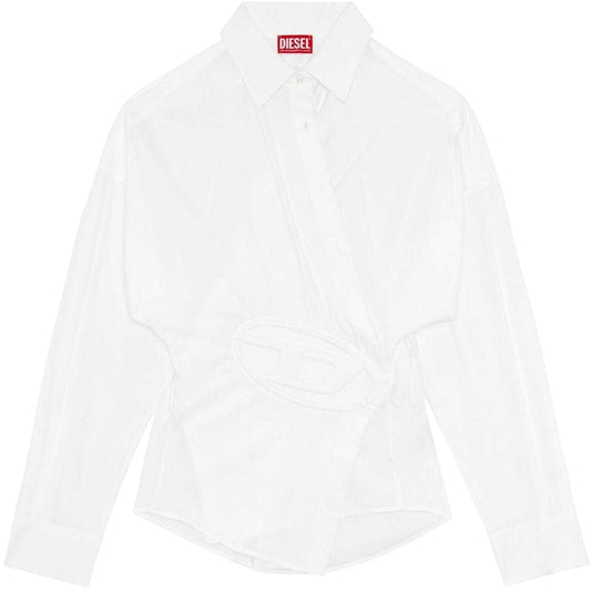 Bright White - Front - Diesel Womens-Ladies C-Siz-N2 Embossed Shirt