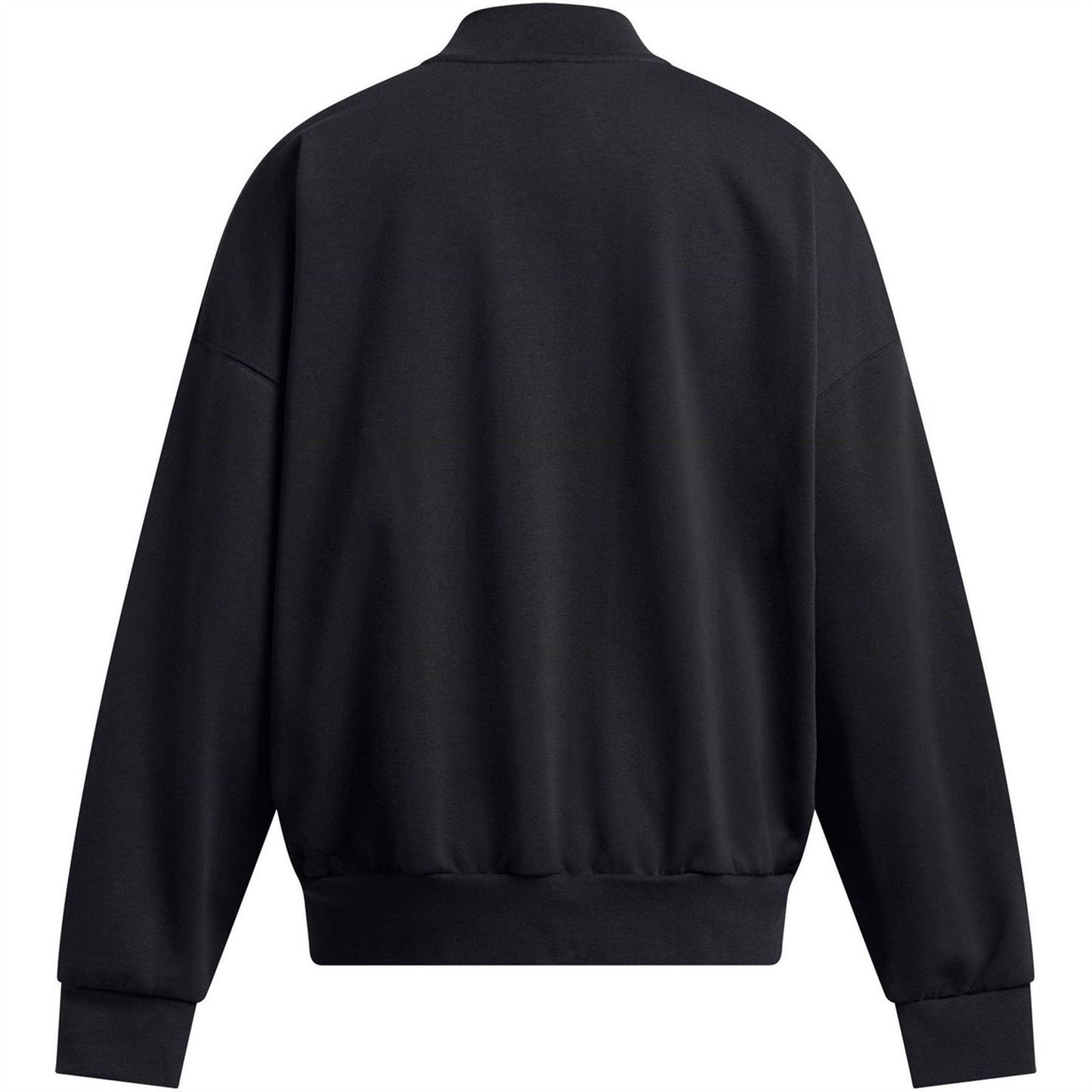 Black - Close up - Under Armour Womens-Ladies Fleece Varsity Jacket