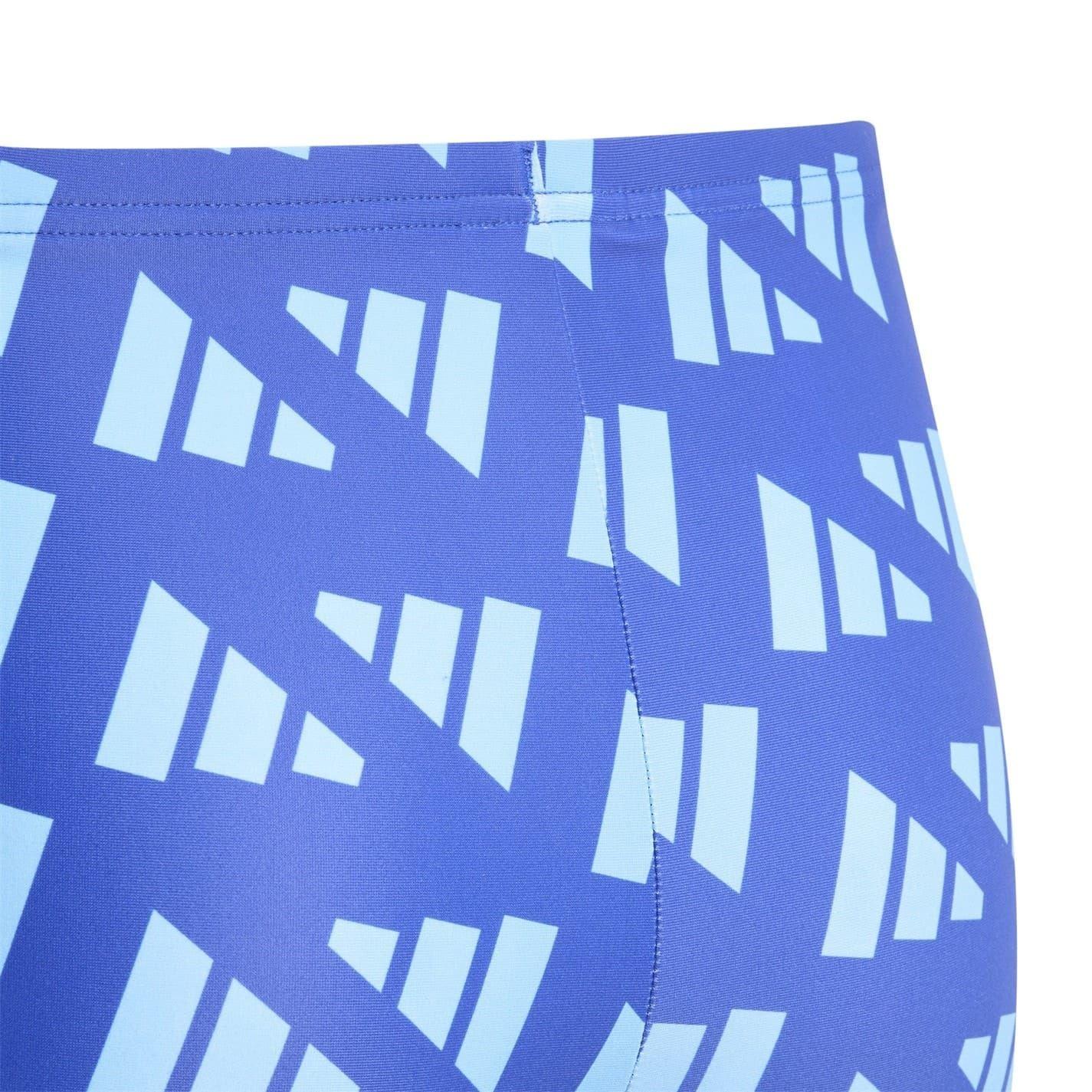 Lucid Blue - Pack Shot - Adidas Boys Geometric Swimming Trunks