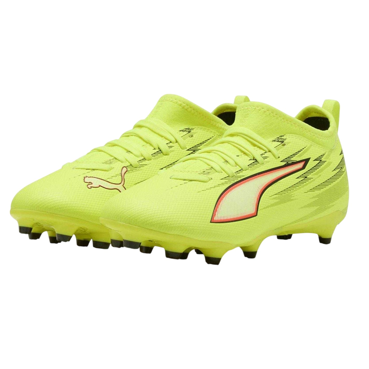 Yellow-Black - Lifestyle - Puma Childrens-Kids Ultra 5 Match Firm Ground Football Boots