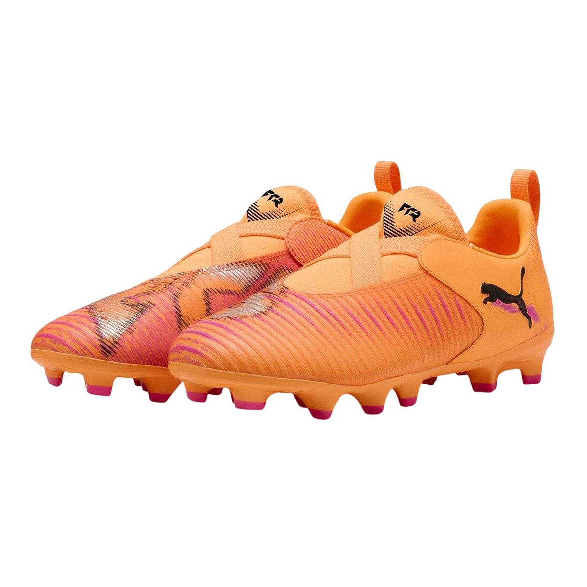 Orange-Black - Lifestyle - Puma Childrens-Kids Future 8 Match Firm Ground Football Boots