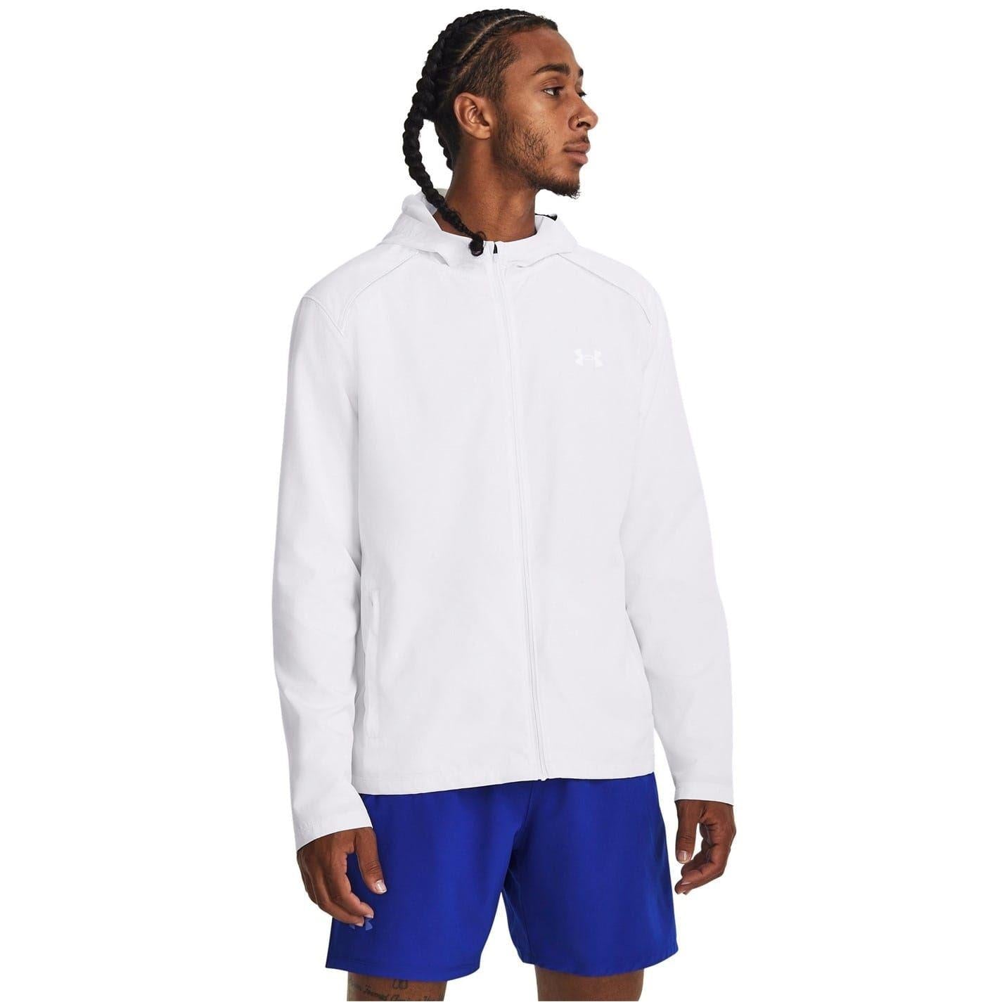 White - Side - Under Armour Mens Storm Hooded Jacket