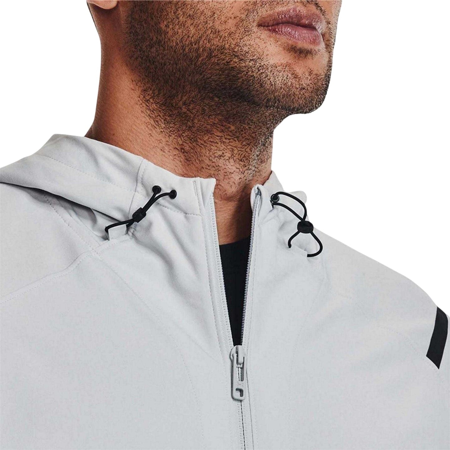 Grey - Side - Under Armour Mens Storm Raglan Hooded Jacket
