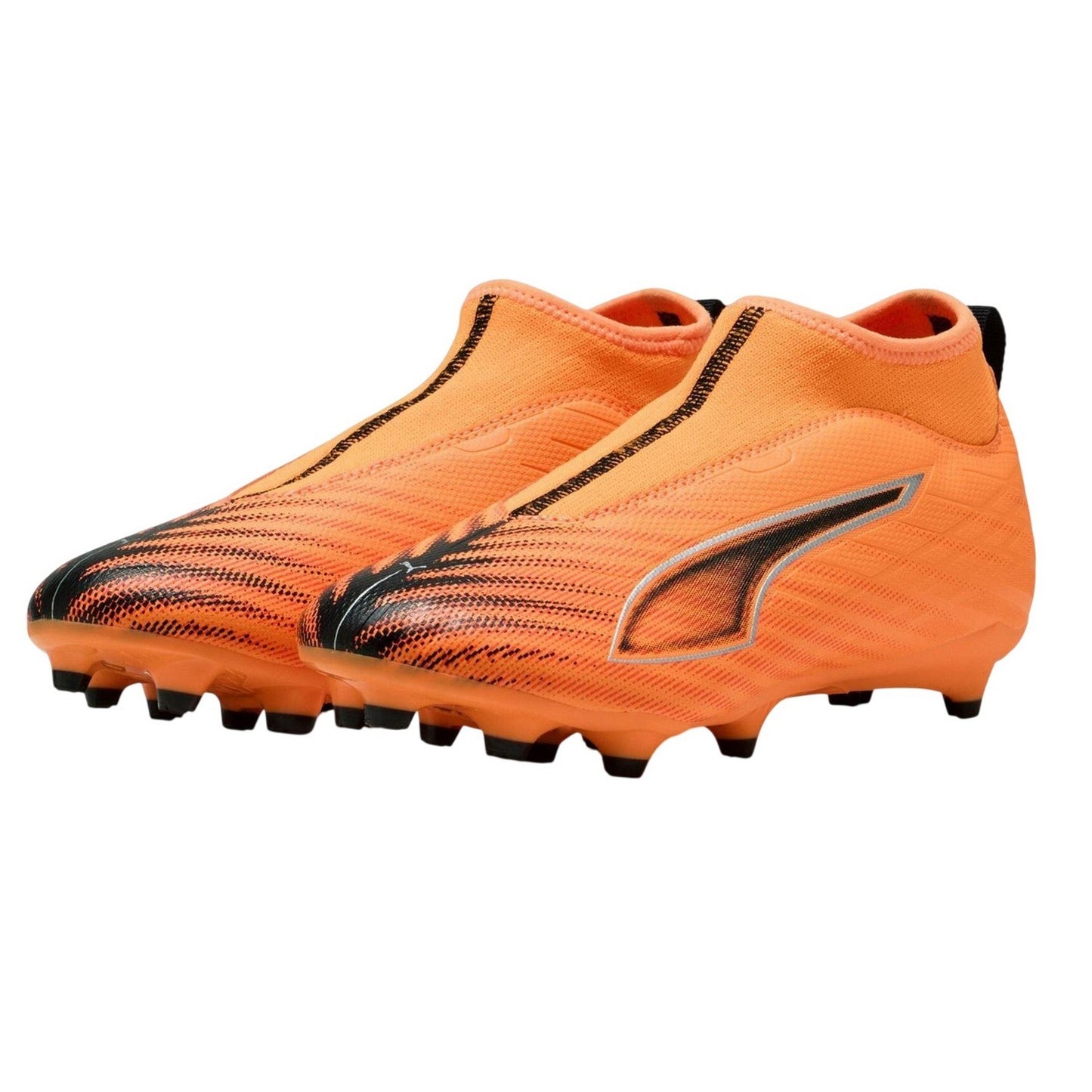 Orange-Black - Pack Shot - Puma Childrens-Kids Ultra 5 Match Firm Ground Football Boots