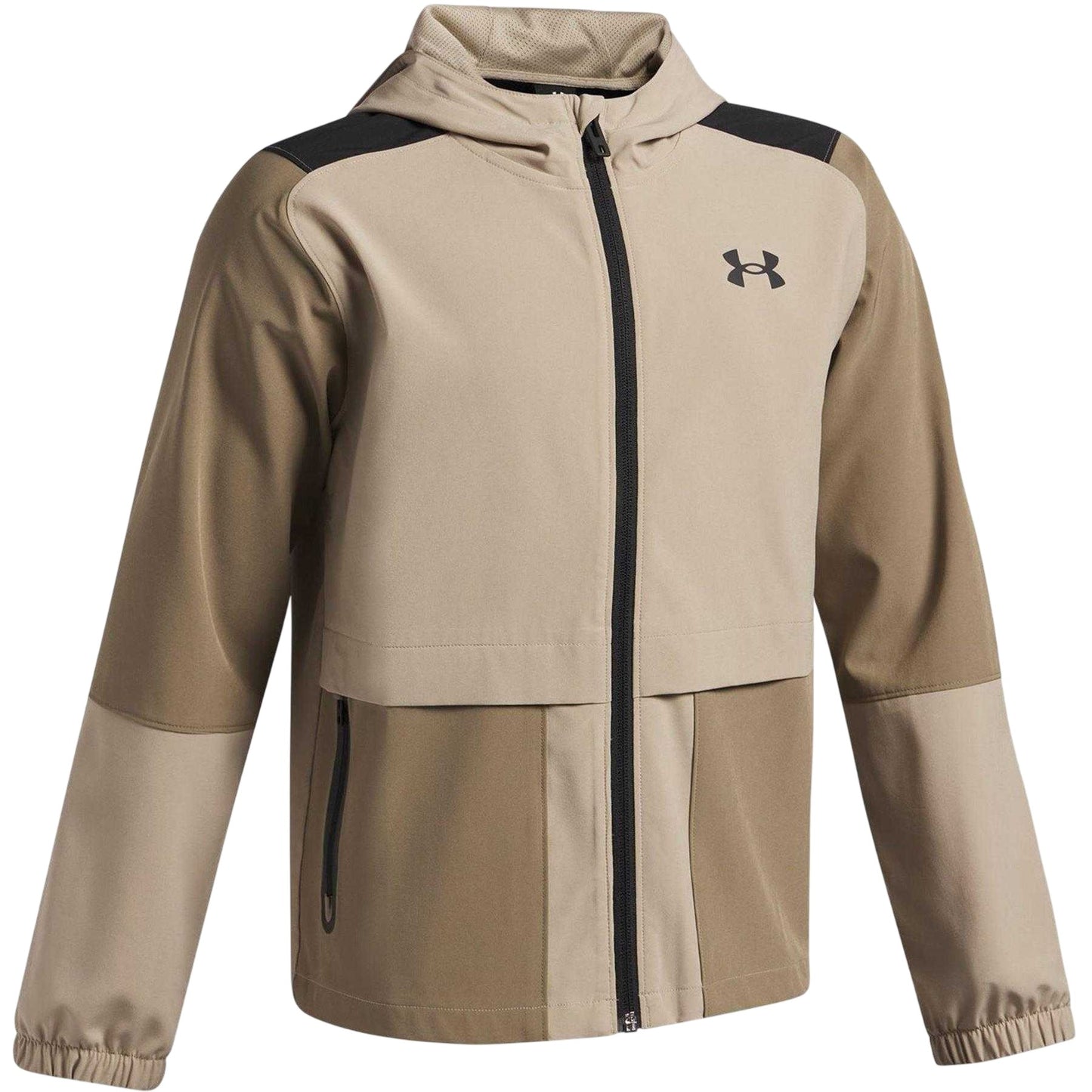 Khaki - Side - Under Armour Childrens-Kids Unstoppable Hooded Jacket