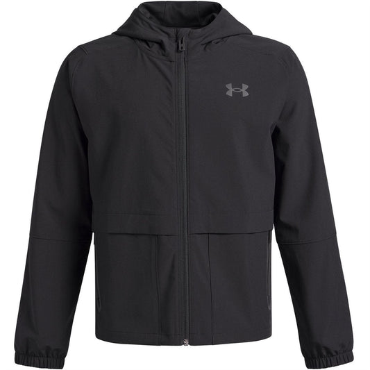Black - Front - Under Armour Childrens-Kids Unstoppable Hooded Jacket