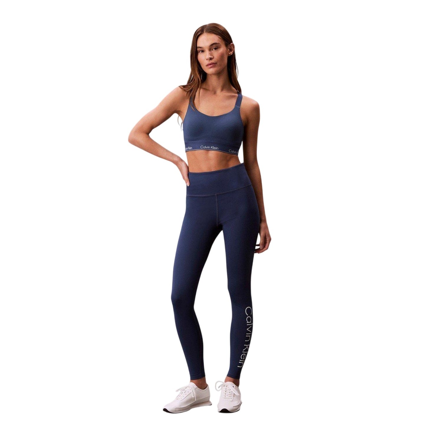 Dark Denim - Side - Calvin Klein Womens-Ladies High Rise Leggings