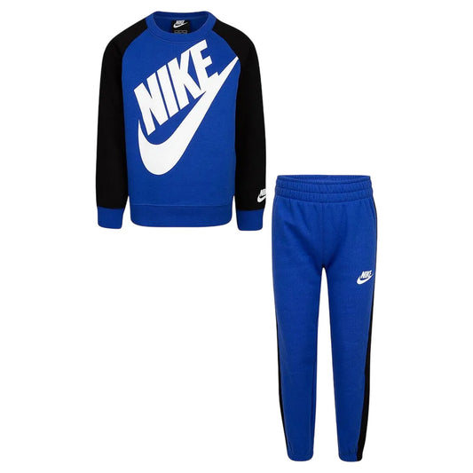 Royal Blue - Front - Nike Childrens-Kids Futura Raglan Athletic Sweatshirt & Jogging Bottoms