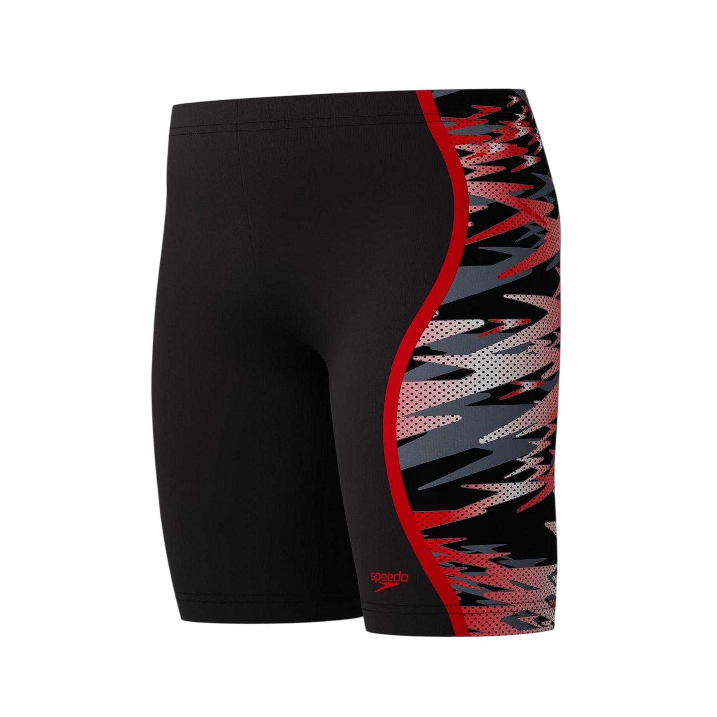 Anthracite-Red - Lifestyle - Speedo Boys Hyperboom Splice Camo Fitted Jammer Shorts
