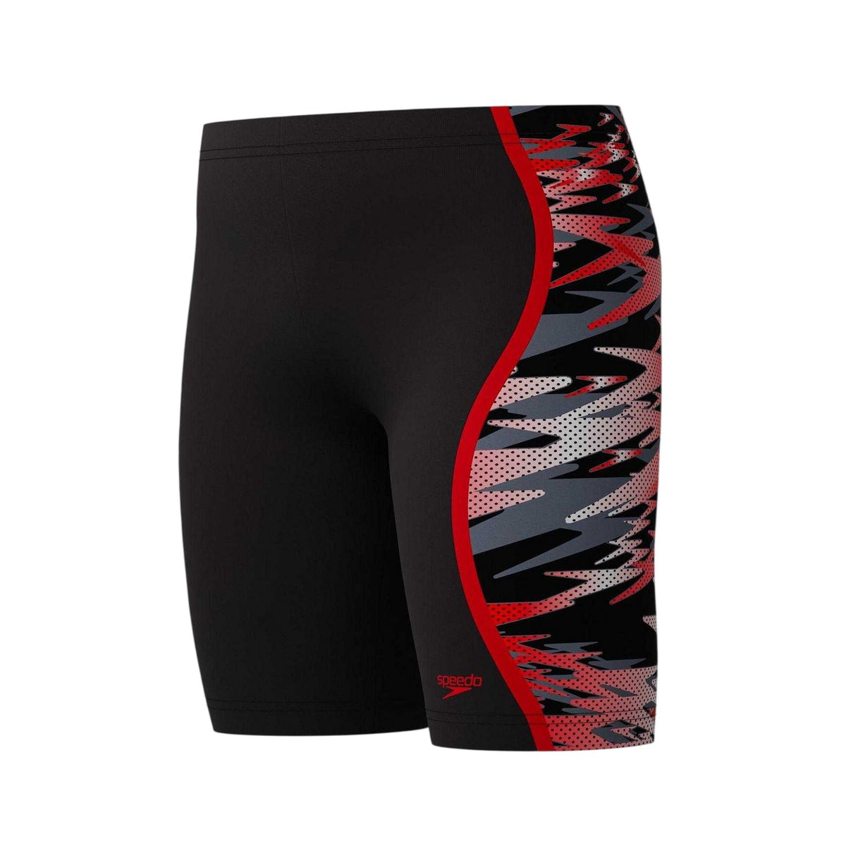 Anthracite-Red - Lifestyle - Speedo Boys Hyperboom Splice Camo Fitted Jammer Shorts
