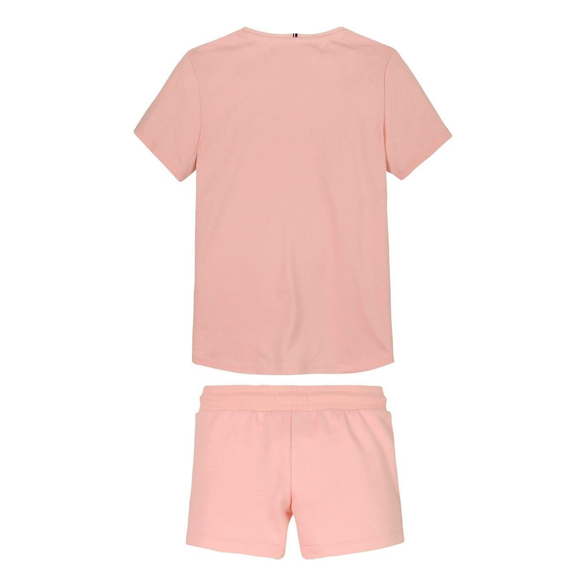 Coral - Back - Tommy Hilfiger Childrens-Kids Corp Cotton Blend T-Shirt & Shorts Set