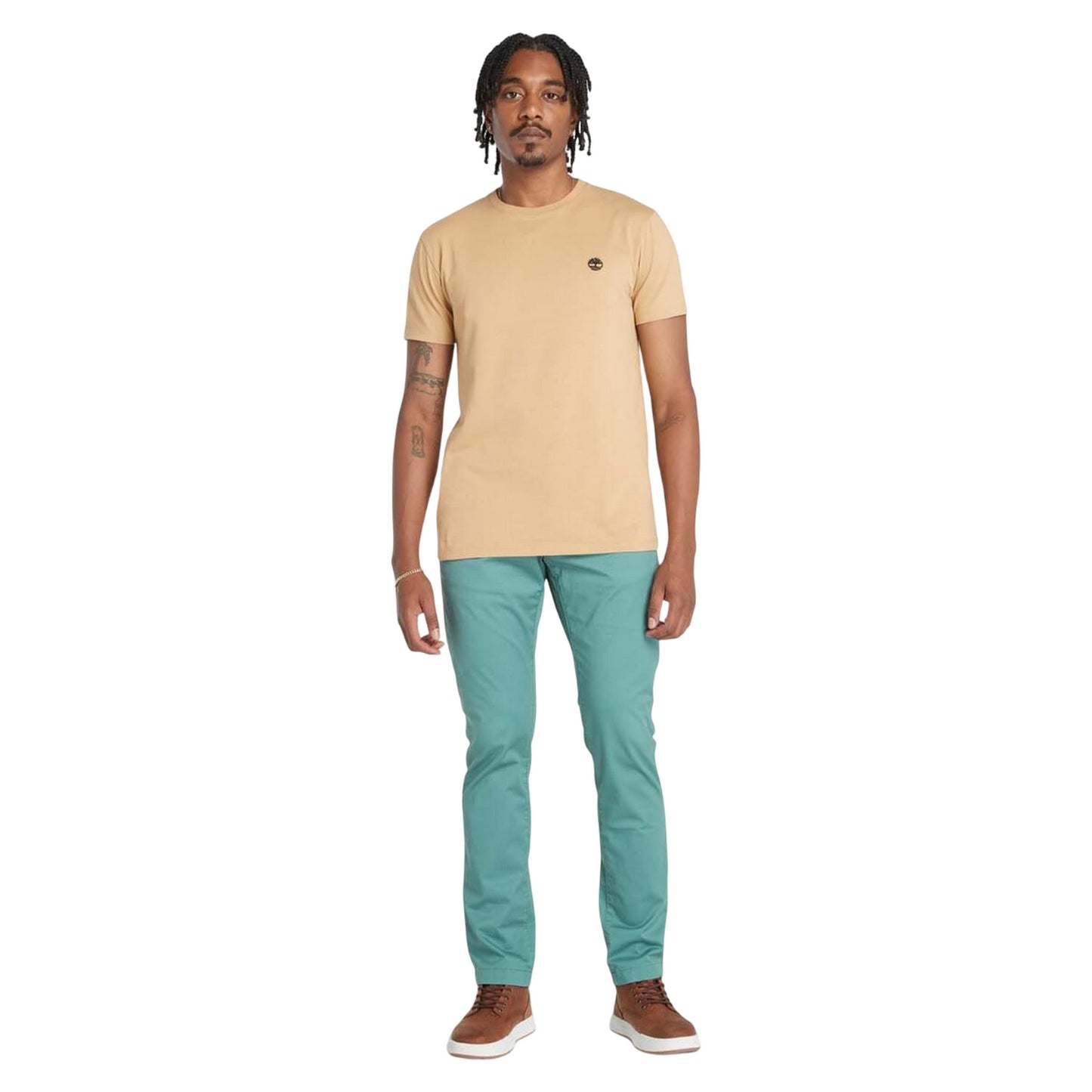 Wheat - Lifestyle - Timberland Mens Oyster River Logo Short-Sleeved T-Shirt