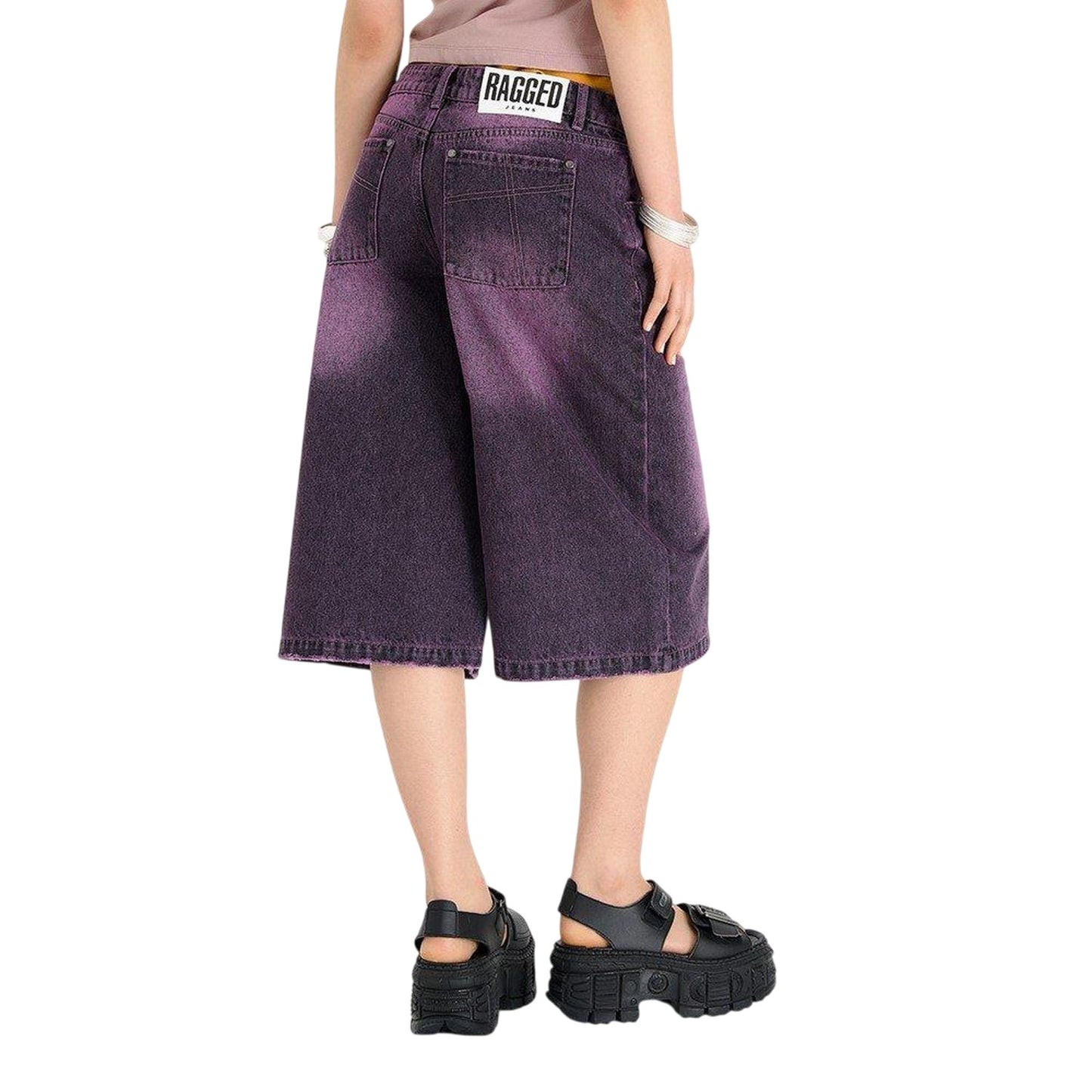 Lilac - Back - The Ragged Priest Womens-Ladies Denim Shorts