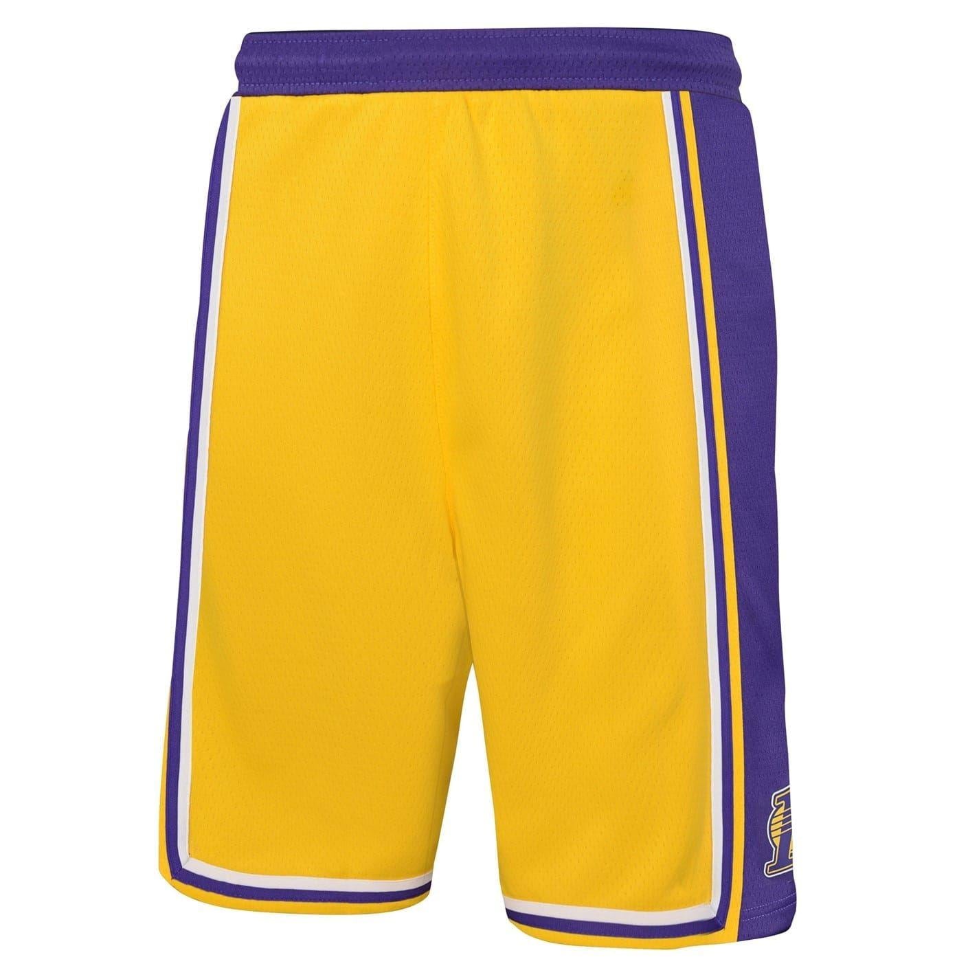 Yellow-Purple - Back - Los Angeles Lakers Boys Nike Swim Shorts