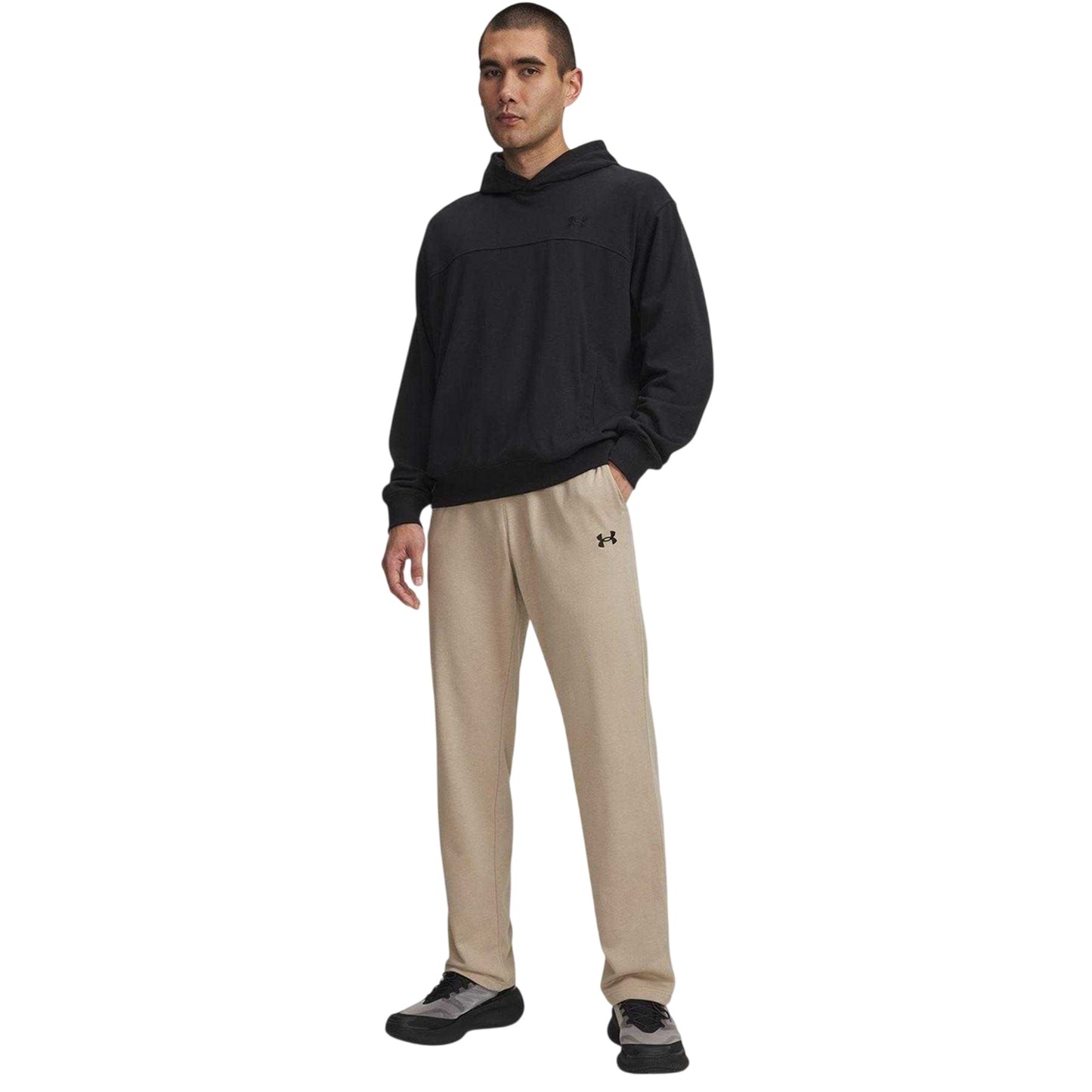Khaki-Black - Lifestyle - Under Armour Mens Rival Fleece Lightweight Joggers