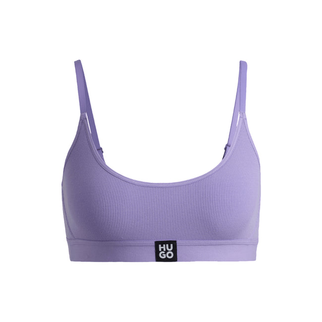 Purple - Front - Hugo Womens-Ladies Logo Modal Stretch Bralette