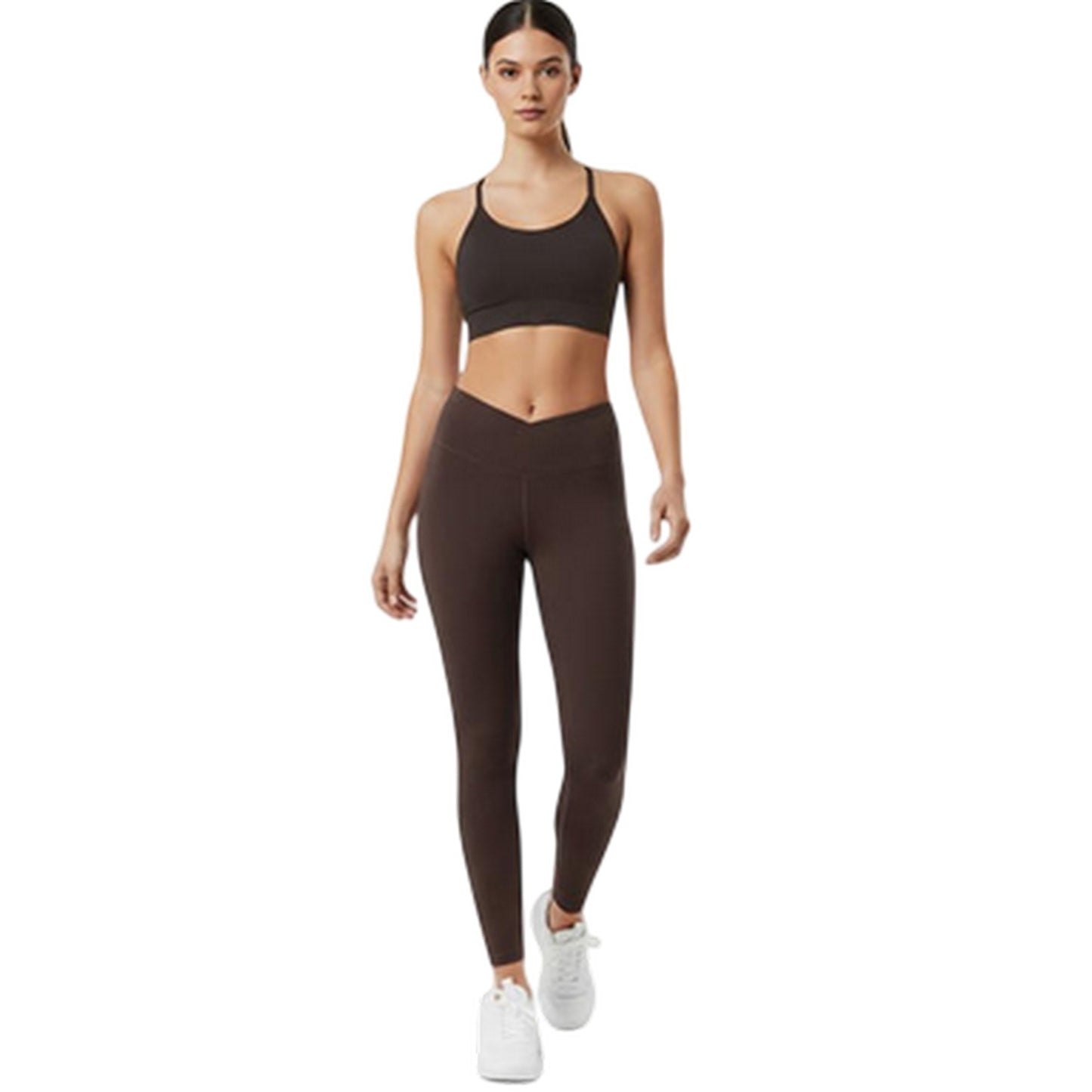 Espresso - Pack Shot - USA Womens-Ladies Nylon Leggings