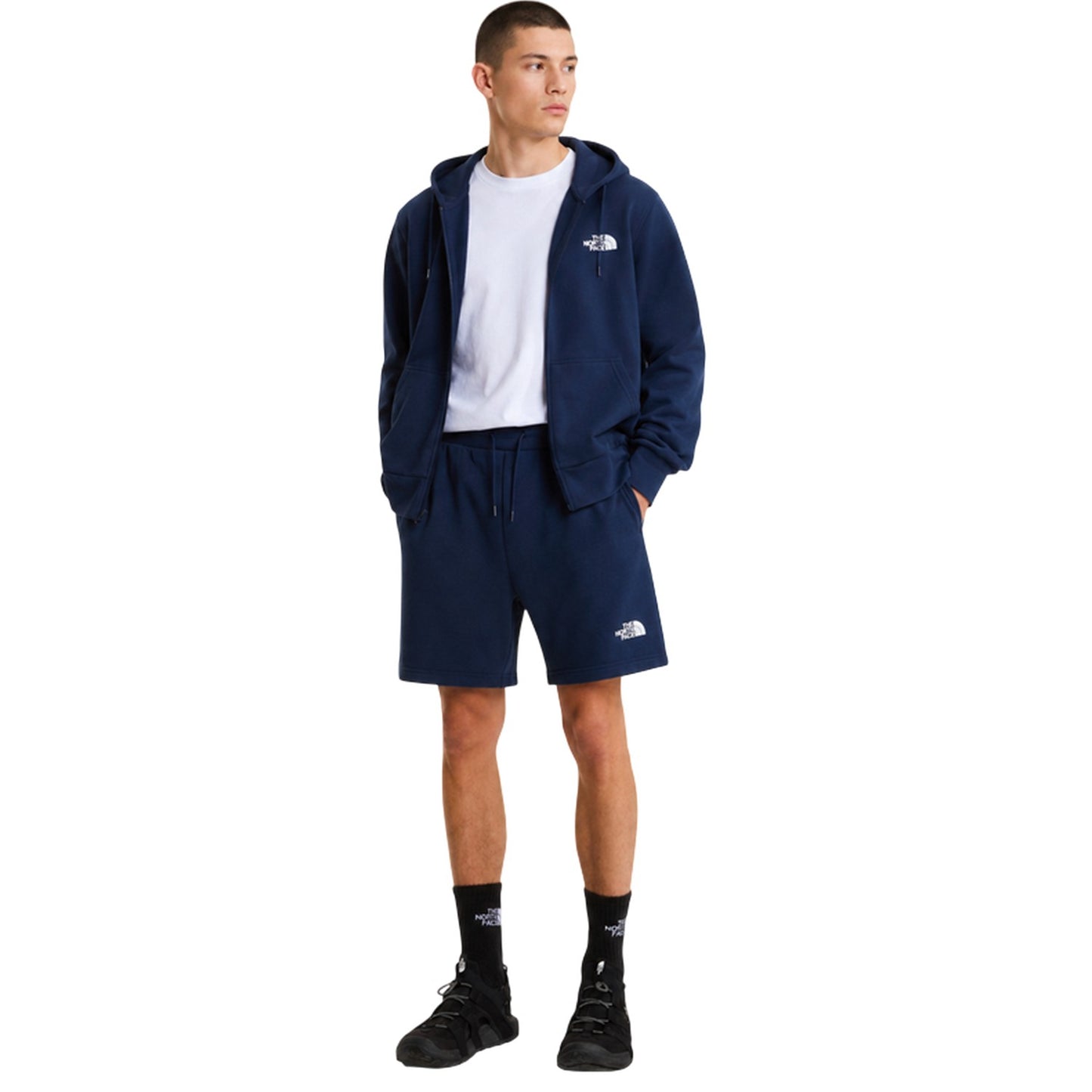 Navy - Pack Shot - The North Face Mens Simple Dome Fleece Shorts