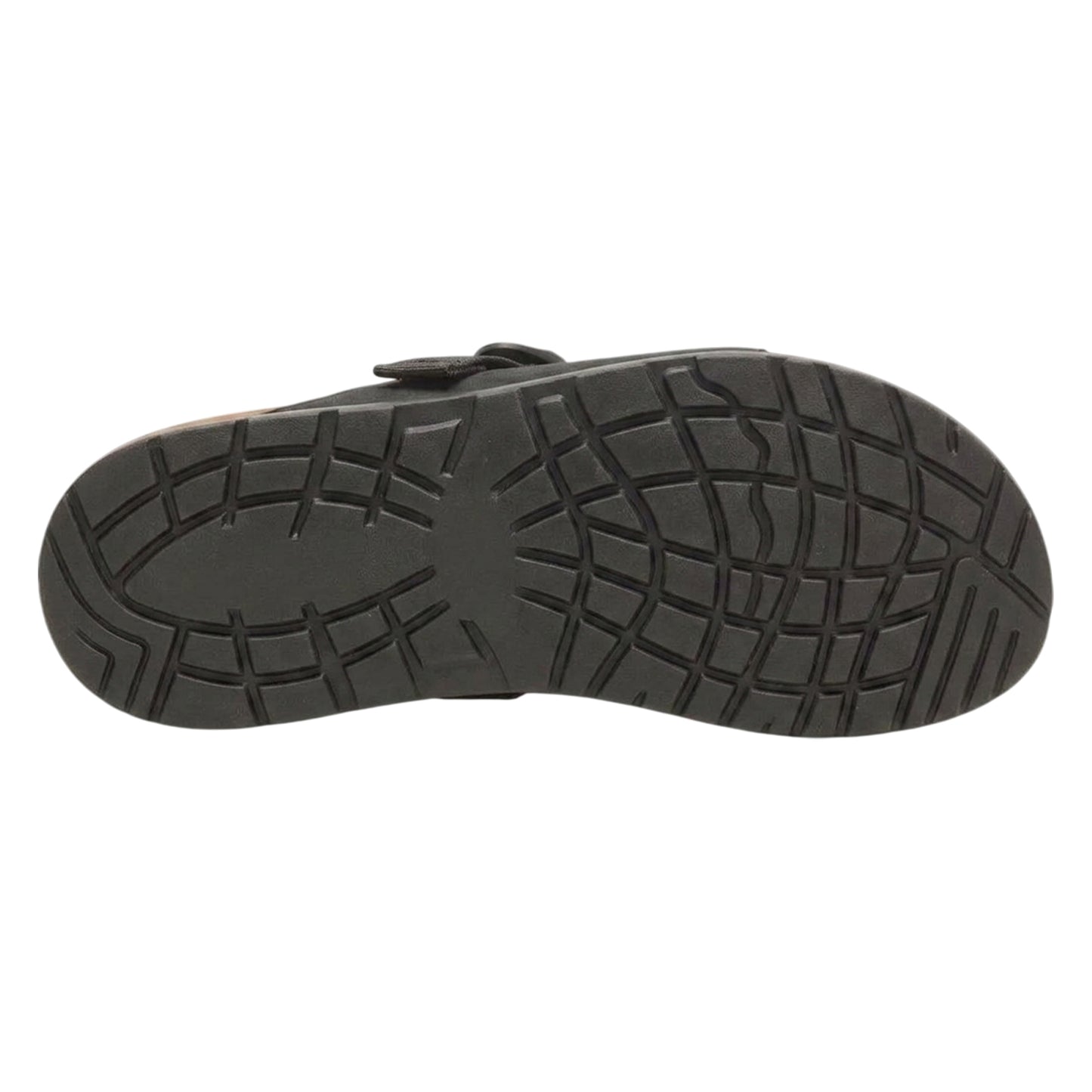 Black - Side - Chaco Mens Lowdown Leather Open Toe Flatform Slides