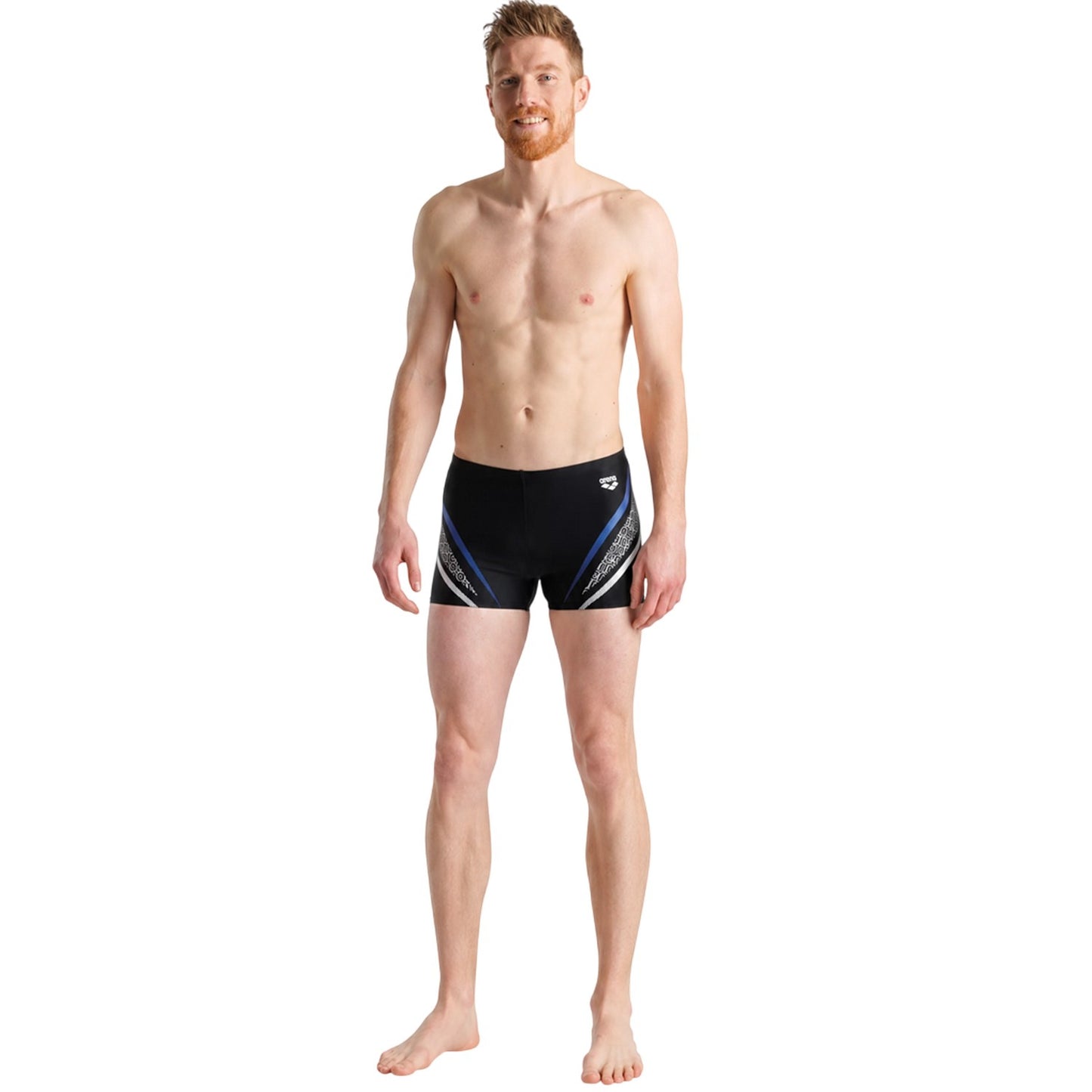 Black - Lifestyle - Arena Mens Lettering Print Regular Swim Shorts