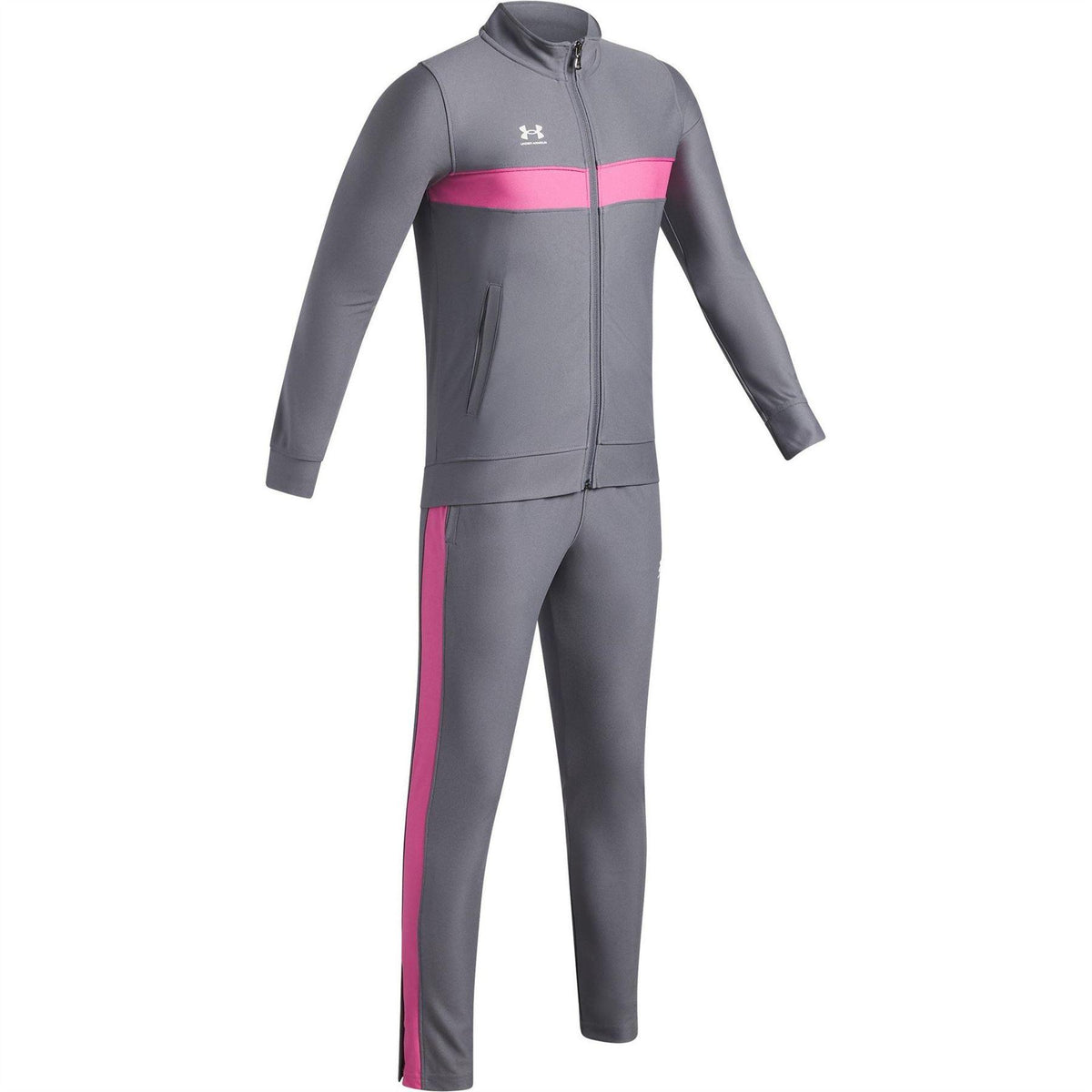 Titanium Grey - Side - Under Armour Childrens-Kids Challenger Training Tracksuit
