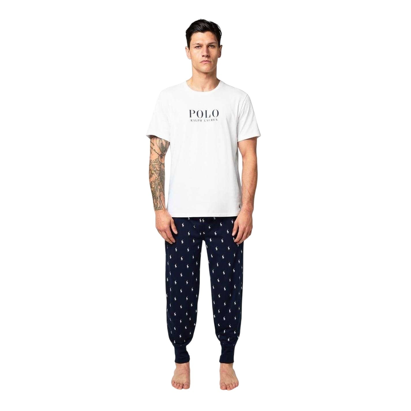 Navy - Pack Shot - Ralph Lauren Mens Cotton Unicorn Jogging Bottoms