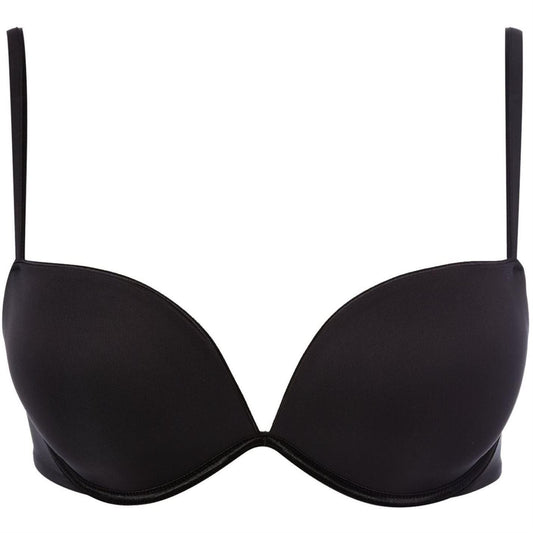Black - Front - Wonderbra Womens-Ladies Effect Plunge Push Up Bra