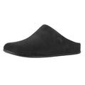 Black - Front - FitFlop Womens-Ladies Chrissie Suede Slippers