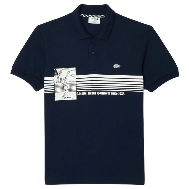 Blue - Front - Lacoste Mens French Made Classic Polo Shirt