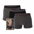 Black-Grey-Maroon - Front - Emporio Armani Mens Core Logo Boxer Shorts (Pack of 3)