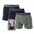 Green-Dark Blue - Front - Emporio Armani Mens Core Logo Boxer Shorts (Pack of 3)