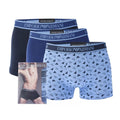 Dark Blue-Light Blue-Blue - Front - Emporio Armani Mens Core Logo Boxer Shorts (Pack of 3)