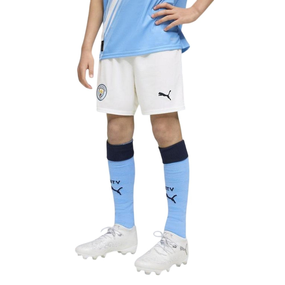 White - Side - Puma Childrens-Kids 2025-2026 Manchester City FC Football Shorts