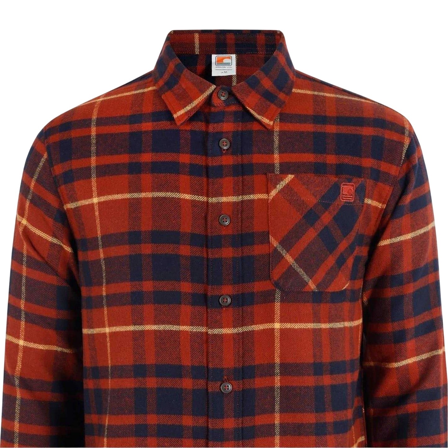 Red-Blue - Lifestyle - SoulCal Mens Checked Long-Sleeved Shirt