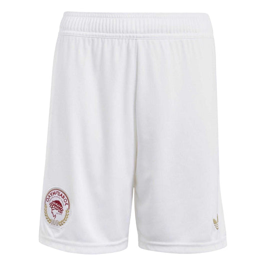 White - Front - Adidas Childrens-Kids Olympiacos Piraeus Shorts
