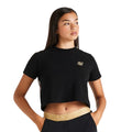 Black - Front - SikSilk Girls Metallic Taped Raglan T-Shirt