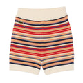 Multicoloured - Front - Lacoste Womens-Ladies Cotton Striped Contrast Waistband Shorts