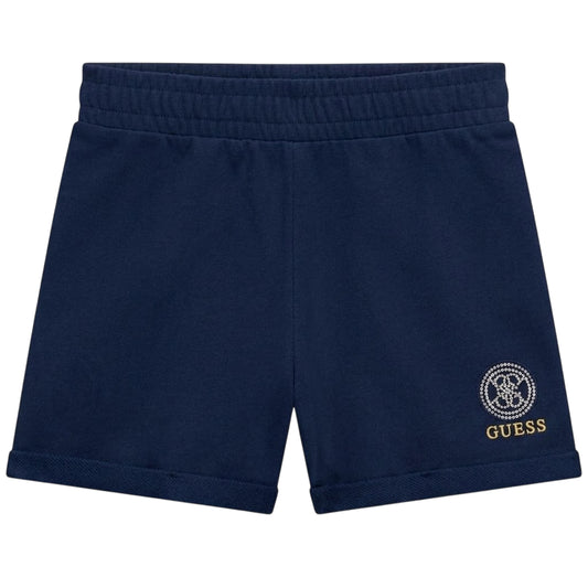 Blue - Front - Guess Girls Fleece Sweat Shorts