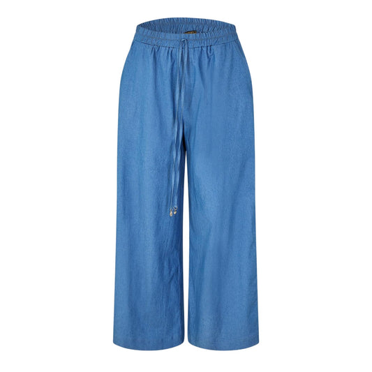 Chambray - Front - Biba Womens-Ladies Plain Wide Leg Trousers