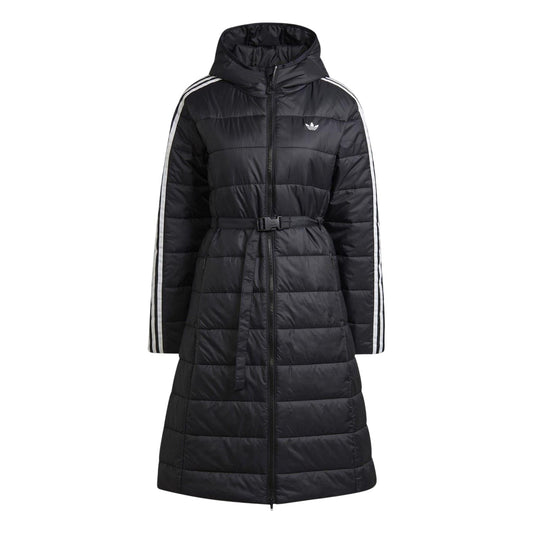 Black - Front - Adidas Womens-Ladies Originals Long-Sleeved Hooded Jacket