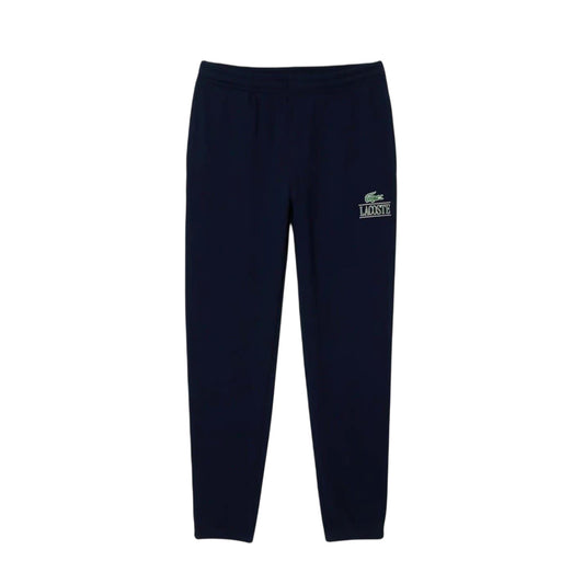 Navy Blue Faded - Front - Lacoste Mens Fleece Cuffed Joggers